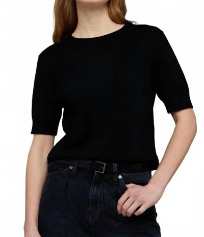 Brodie Cashmere Lucy Crew Neck Tee In Coal In Black