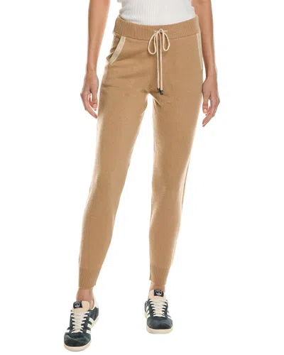 Brodie Cashmere Lurex Stripe Cashmere Jogger In Brown