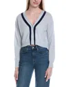 Brodie Cashmere Lurex Trim Wool & Cashmere-blend Cardigan In White