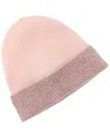 Brodie Cashmere Lurex Turn Up Cashmere Beanie In Pink