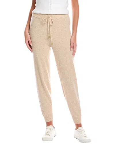 Brodie Cashmere Luxe Cable Cashmere Jogger Pant In Neutral