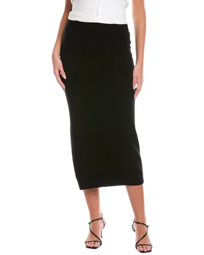 Brodie Cashmere Luxe Cashmere Midi Skirt In Black