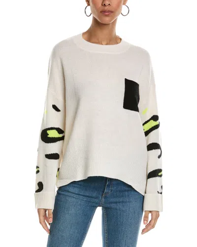 Brodie Cashmere Lynx Boyfriend Cashmere Sweater In White