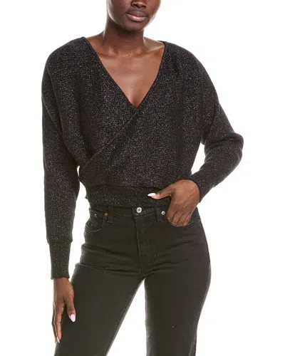 Brodie Cashmere Masie Lurex Batwing Cashmere Sweater In Black
