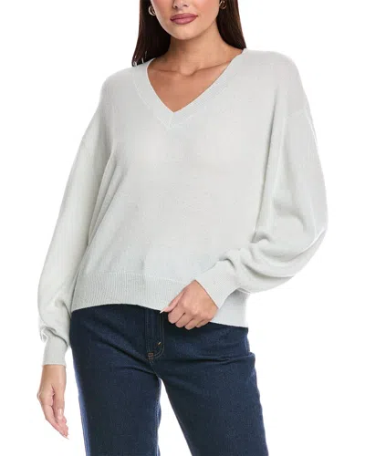 Brodie Cashmere Matilda V-neck Cashmere Sweater In White