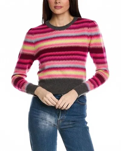 Brodie Cashmere Meghan Fairaisle Sweater In Grey/auburn In Multi
