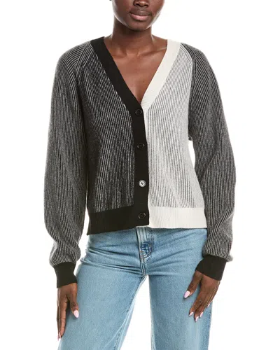 Brodie Cashmere Mila Geo Trim Cardigan In Multi