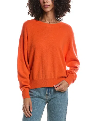 Brodie Cashmere Milly Crewneck Cashmere Sweater In Orange