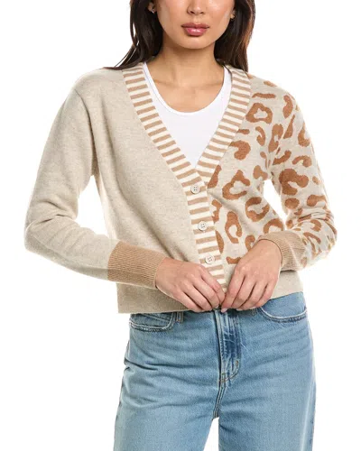 Brodie Cashmere Mix Animal Wool & Cashmere-blend Cardigan In Gray