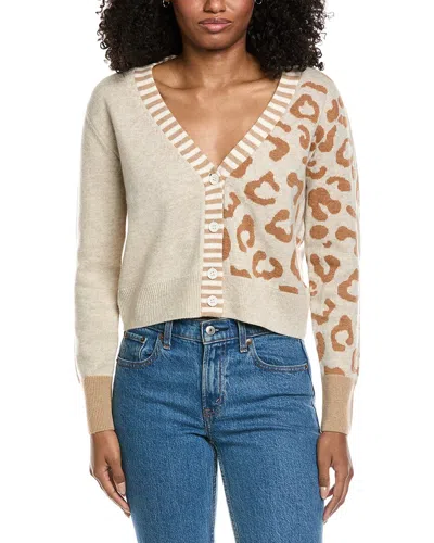 Brodie Cashmere Mix Animal Wool & Cashmere-blend Cardigan In Neutral