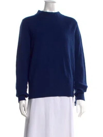 Pre-owned Brodie Cashmere Mock Neck Sweater In Blue