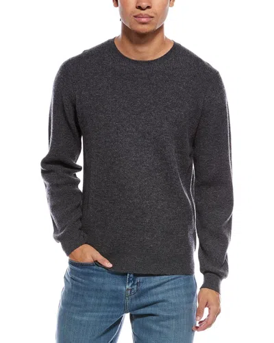 Brodie Cashmere Moss Stitch Wool & Cashmere-blend Crewneck Sweater In Gray