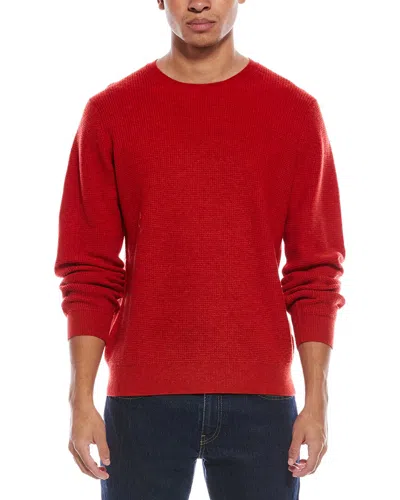 Brodie Cashmere Moss Stitch Wool & Cashmere-blend Crewneck Sweater In Red