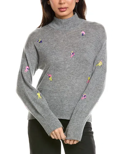 Brodie Cashmere Multicolor Mini Skier Wool & Cashmere-blend Sweater In Gray