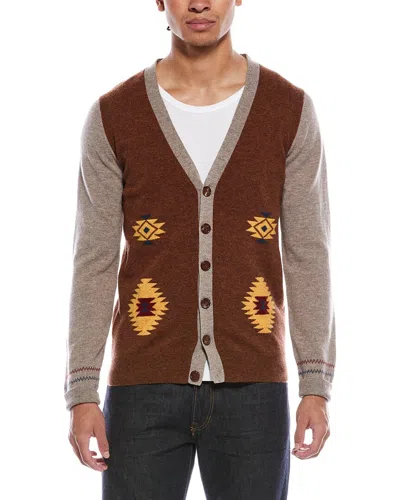 Brodie Cashmere Navajo Wool & Cashmere-blend Cardigan In Brown
