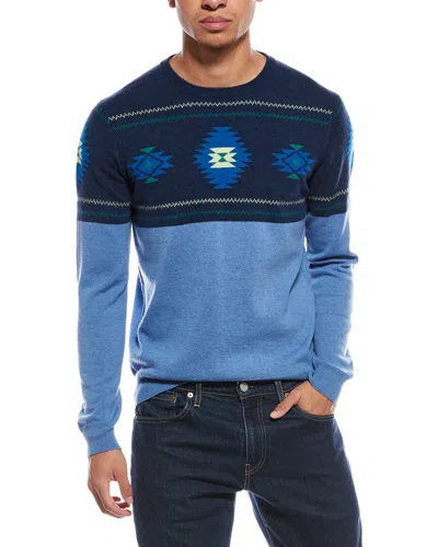 Brodie Cashmere Navajo Wool & Cashmere-blend Crewneck Sweater In Blue