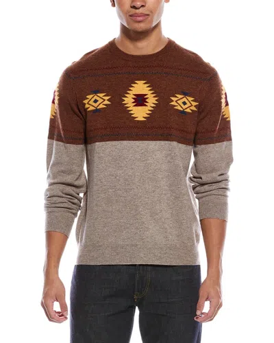 Brodie Cashmere Navajo Wool & Cashmere-blend Crewneck Sweater In Brown