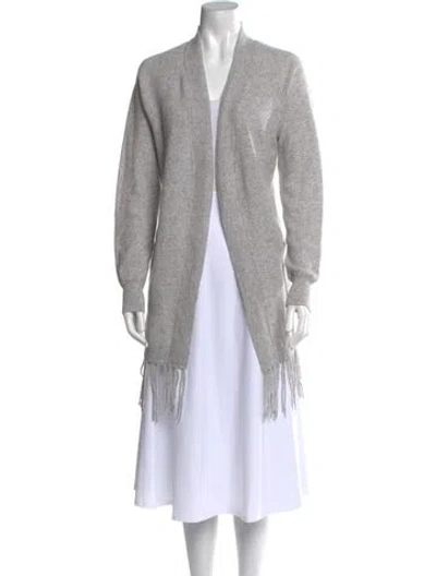 Pre-owned Brodie Cashmere Open Front Sweater In Gray