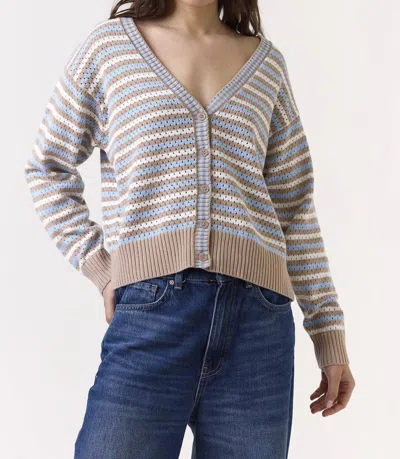 Brodie Cashmere Pamilla Stripe Cardigan In Light Brown In Multi