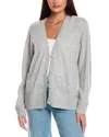 Brodie Cashmere Penny Roll Edge Cashmere Cardigan In Gray