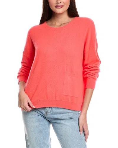 Brodie Cashmere Pepper Split Hem Cashmere Sweater In Orange