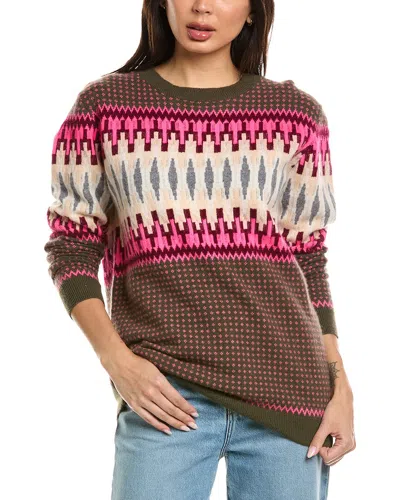 Brodie Cashmere Phoebe Jacquard Crewneck Cashmere Sweater In Multi