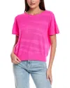 Brodie Cashmere Pointelle Zebra Cashmere Sweater In Pink