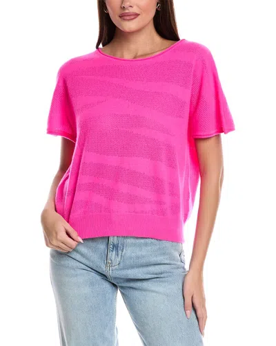 BRODIE CASHMERE POINTELLE ZEBRA CASHMERE SWEATER