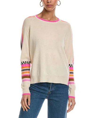 Brodie Cashmere Popping Fairisle Cashmere Sweater In Neutral