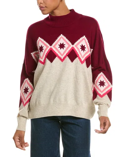 Brodie Cashmere Poppy Fairisle Wool & Cashmere-blend Sweater In Burgundy