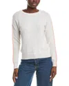 Brodie Cashmere Porcha Stripe Cashmere Sweater In White