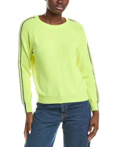 Brodie Cashmere Porcha Stripe Cashmere Sweater In Green
