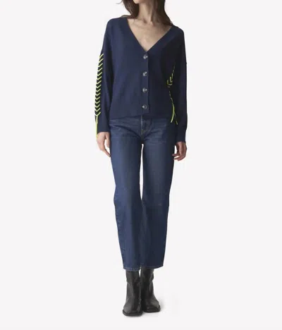 Brodie Cashmere Presley Plait Cardigan In Black In Red