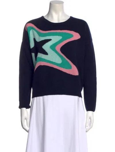 Pre-owned Brodie Cashmere Printed Sweater In Blue