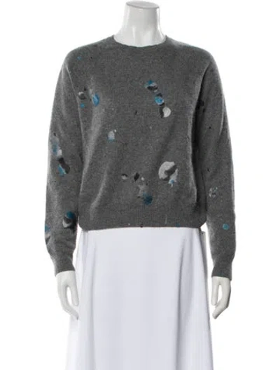 Pre-owned Brodie Cashmere Printed Sweater In Gray
