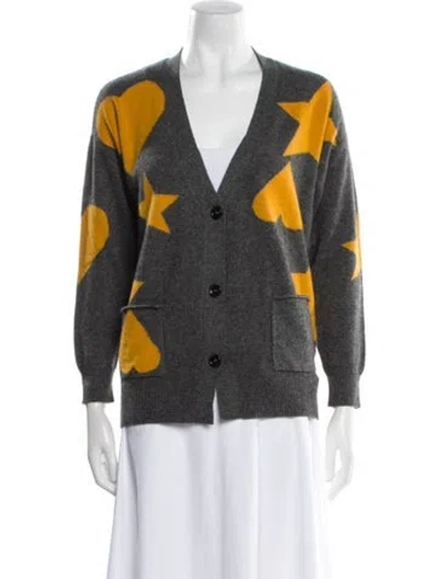 Pre-owned Brodie Cashmere Printed Sweater In Gray