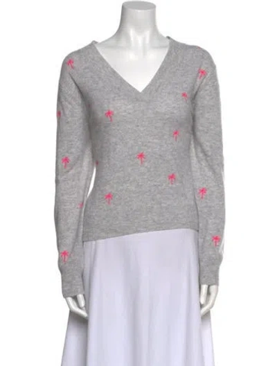 Pre-owned Brodie Cashmere Printed Sweater In Gray