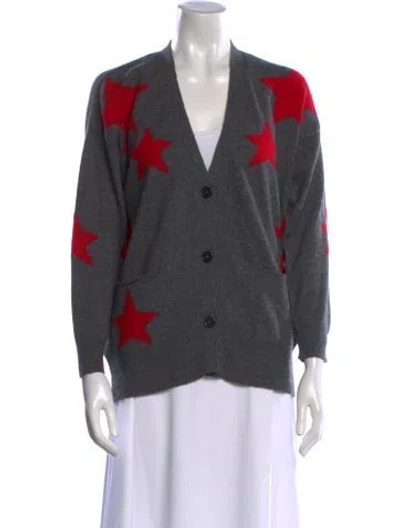 Pre-owned Brodie Cashmere Printed Sweater In Gray