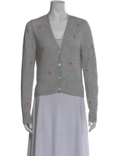 Pre-owned Brodie Cashmere Printed Sweater In Gray