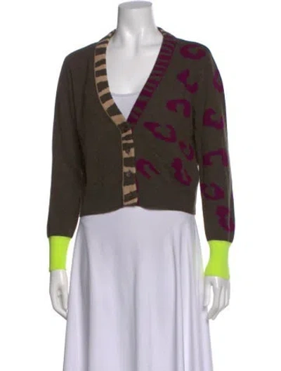 Pre-owned Brodie Cashmere Printed Sweater In Green