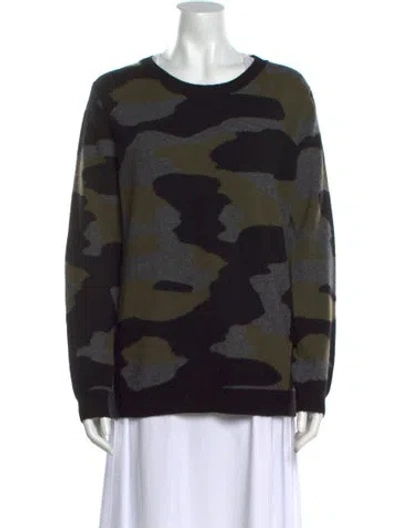 Pre-owned Brodie Cashmere Printed Sweater In Green