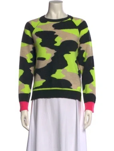 Pre-owned Brodie Cashmere Printed Sweater In Green