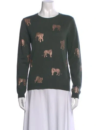 Pre-owned Brodie Cashmere Printed Sweater In Green