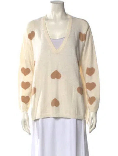 Pre-owned Brodie Cashmere Printed Sweater In Neutral