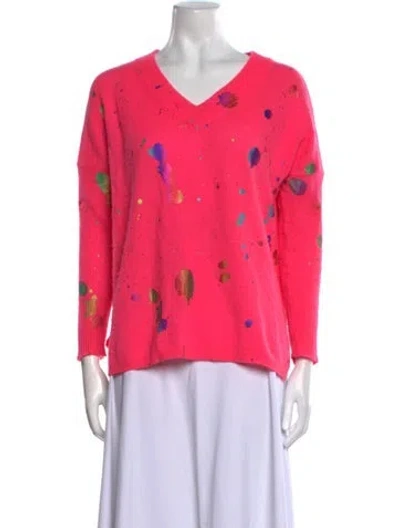 Pre-owned Brodie Cashmere Printed Sweater In Pink