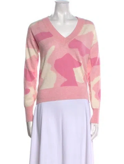 Pre-owned Brodie Cashmere Printed Sweater In Pink