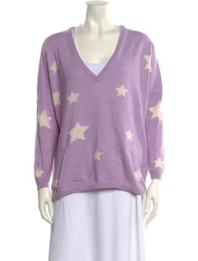 Pre-owned Brodie Cashmere Printed Sweater In Purple