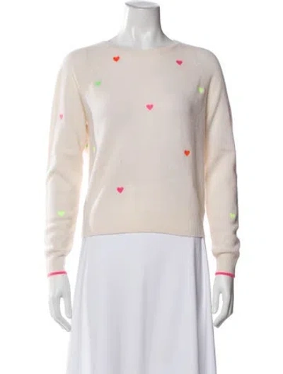 Pre-owned Brodie Cashmere Printed Sweater In White