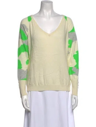 Pre-owned Brodie Cashmere Printed Sweater In Yellow