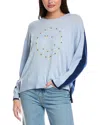 Brodie Cashmere Rainbow Stitch Smiley Cashmere Sweater In Blue